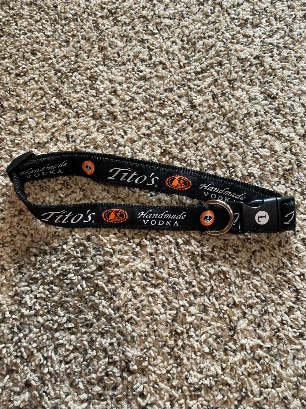 Tito's Handmade Vodka Black Logo Dog Collar